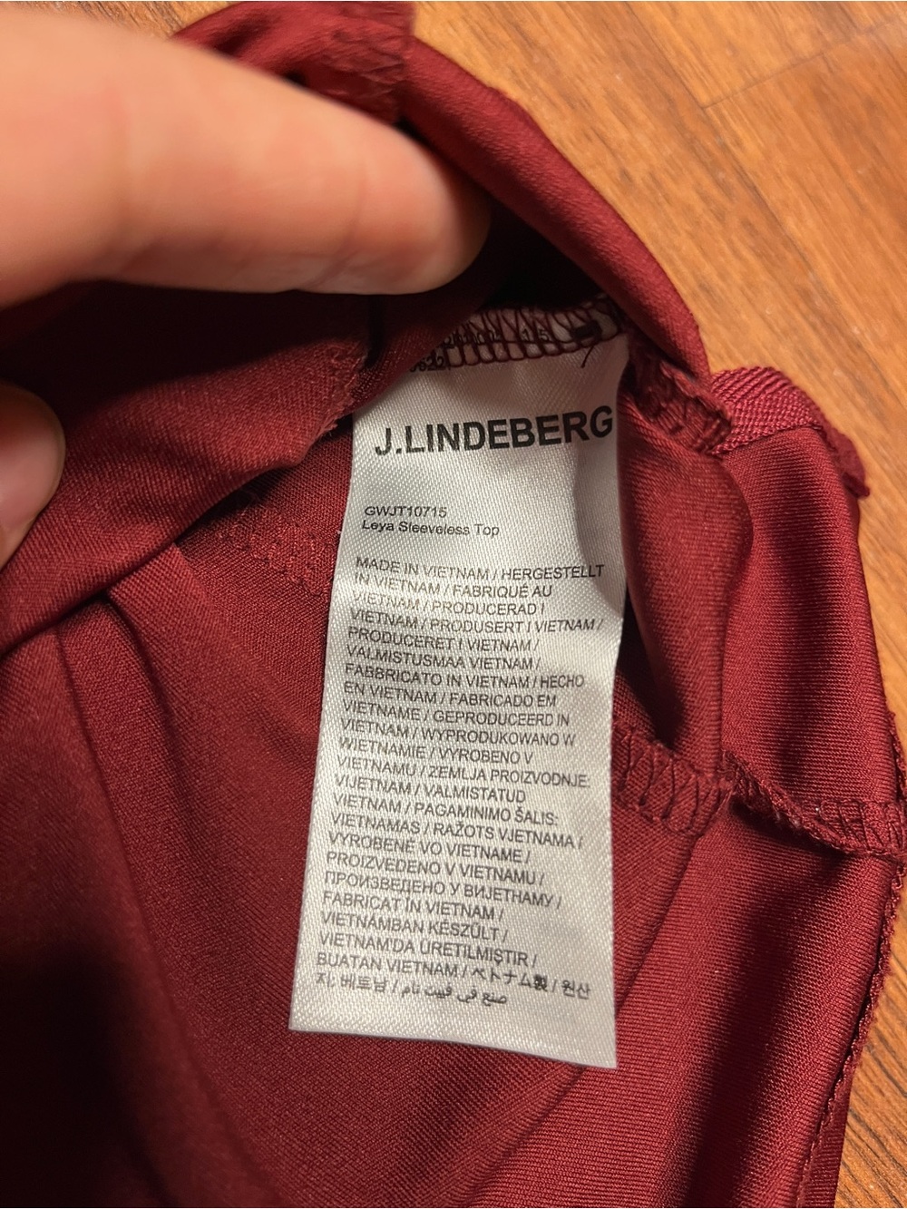 J.Lindeberg Athletic Women’s Leya Sleeveless Top in Cabernet Golf OEKO-TEX - Picture 7 of 10
